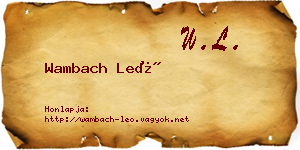 Wambach Leó névjegykártya